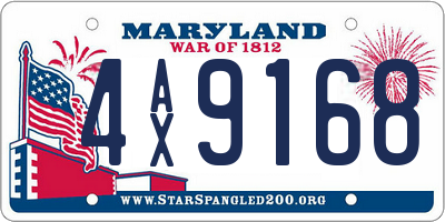MD license plate 4AX9168