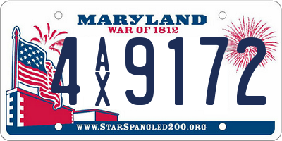 MD license plate 4AX9172