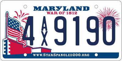 MD license plate 4AX9190