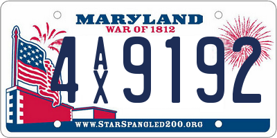 MD license plate 4AX9192