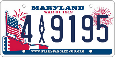 MD license plate 4AX9195