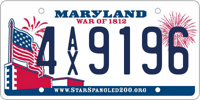 MD license plate 4AX9196