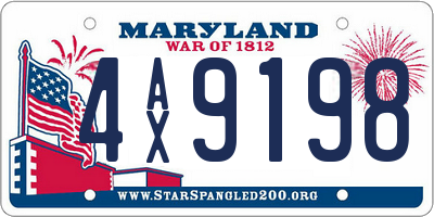 MD license plate 4AX9198