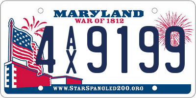 MD license plate 4AX9199