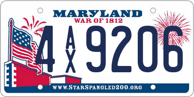 MD license plate 4AX9206