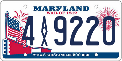 MD license plate 4AX9220