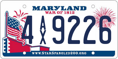 MD license plate 4AX9226
