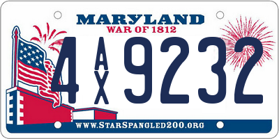 MD license plate 4AX9232