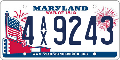 MD license plate 4AX9243