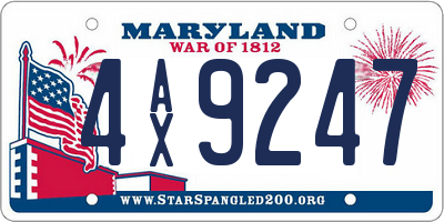 MD license plate 4AX9247