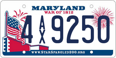 MD license plate 4AX9250