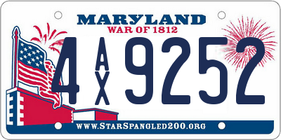 MD license plate 4AX9252