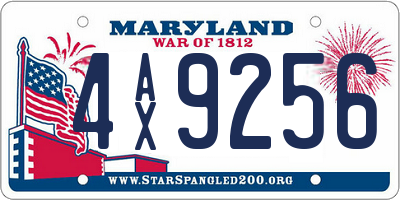 MD license plate 4AX9256