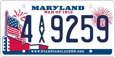 MD license plate 4AX9259