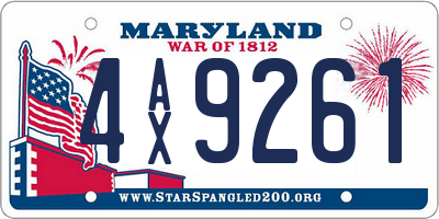 MD license plate 4AX9261