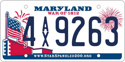 MD license plate 4AX9263