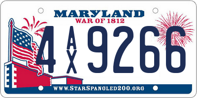 MD license plate 4AX9266