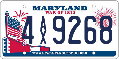 MD license plate 4AX9268