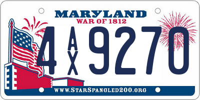 MD license plate 4AX9270