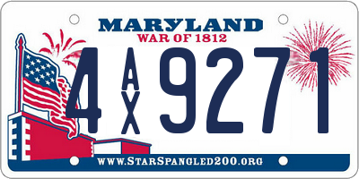 MD license plate 4AX9271