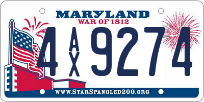 MD license plate 4AX9274