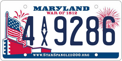 MD license plate 4AX9286