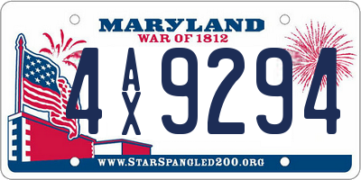 MD license plate 4AX9294