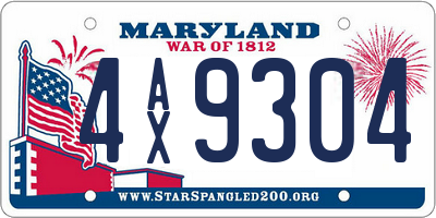 MD license plate 4AX9304