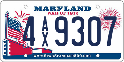 MD license plate 4AX9307