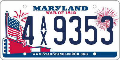 MD license plate 4AX9353