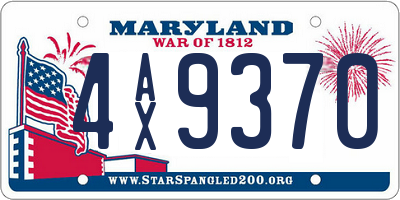 MD license plate 4AX9370