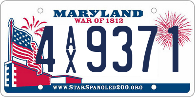 MD license plate 4AX9371