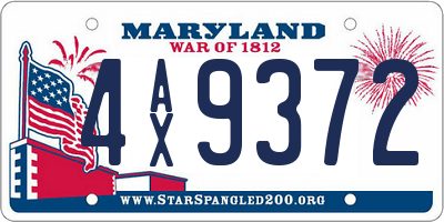 MD license plate 4AX9372