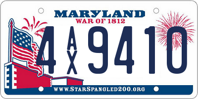 MD license plate 4AX9410