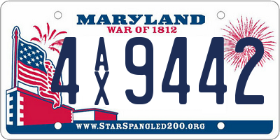 MD license plate 4AX9442