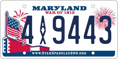 MD license plate 4AX9443