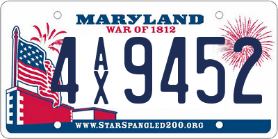 MD license plate 4AX9452