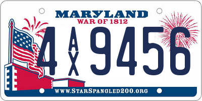 MD license plate 4AX9456