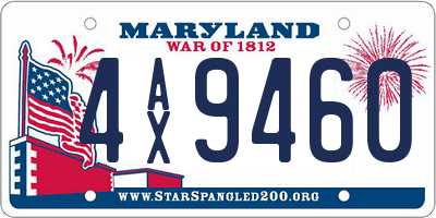 MD license plate 4AX9460