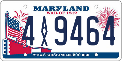 MD license plate 4AX9464