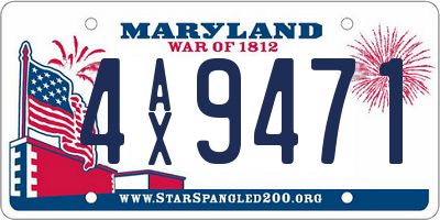 MD license plate 4AX9471