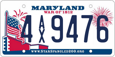 MD license plate 4AX9476