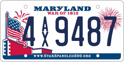 MD license plate 4AX9487