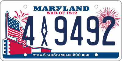 MD license plate 4AX9492