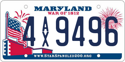 MD license plate 4AX9496