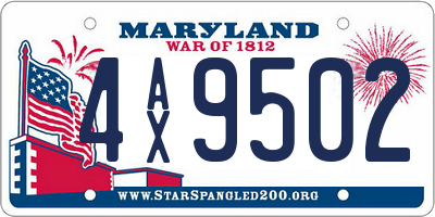 MD license plate 4AX9502