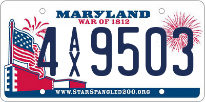 MD license plate 4AX9503