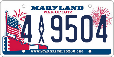MD license plate 4AX9504