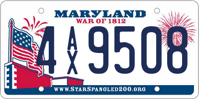 MD license plate 4AX9508