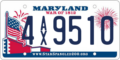 MD license plate 4AX9510